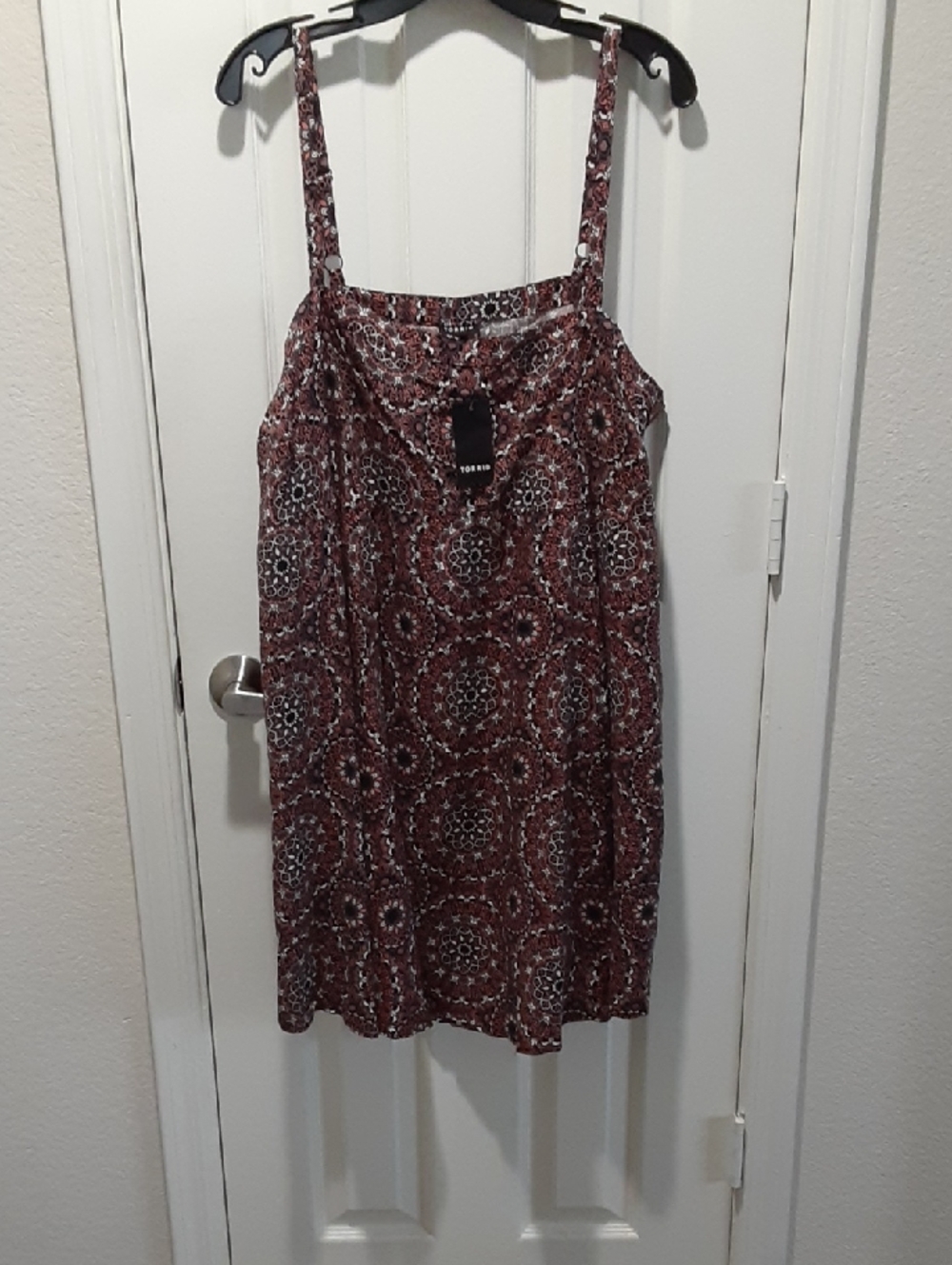 Torrid Floral Medallion Tank Dress in Rust, Black and White